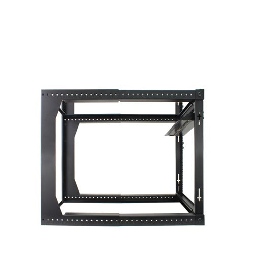 12U Adjustable Depth Open Frame Swing Out Wall Mount Rack - 301 Series,  Flat Packed