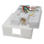 Vertical Cable 026-149WH 4C Modular Telephone Surface Jack White (Pack of 100)