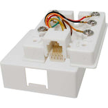 Vertical Cable 026-155WH 6 Conductor Modular Telephone Surface Jack White (Pack of 100)