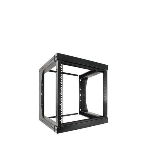 12U Adjustable Depth Open Frame Swing Out Wall Mount Rack - 301 Series,  Flat Packed