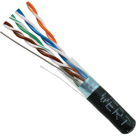 Vertical Cable 059-495/S1/CWT 24/8C CAT5E Shielded Solid BC Cell Tower/DB Outdoor UV Rated 1000ft Pull Box Black