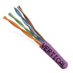 Vertical Cable 063-515/ST/PR 24/8C CAT6 UTP Stranded Bare Copper 1000ft Pull Box Purple