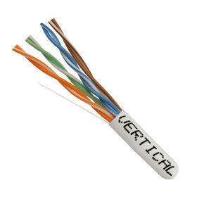 Vertical Cable 058-482/ST/WH 24/8C Stranded BC CU CAT5E UTP PVC Jacket Pull Box 1000ft White