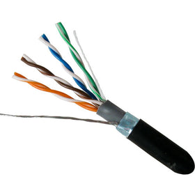 Vertical Cable 059-494/RB/CWT 24/8C CAT5E Shielded Solid BC Cell Tower/Direct Burial 1000ft Pull Box Black