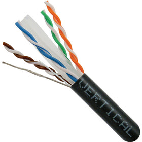 Vertical Cable 064-484/A/BK 23/8C CAT6A (Augmented) 10Gb UTP Solid BC Cable 1000ft Pull Box Black
