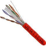 Vertical Cable 065-307/A/P/RD 23 AWG CAT6A Unshielded UTP Solid BC Cable Plenum Rated(CMP) 1000ft Spool Red