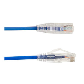 Vertical Cable 077-2029/2BL 28AWG CAT6A 2ft Stranded BC Mold-Injection-Snagless Patch Cord Slim Type Blue