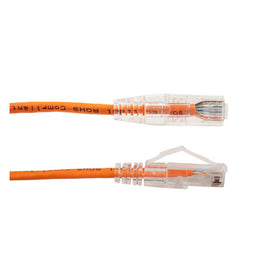Vertical Cable 077-2032/2OR 28AWG CAT6A 2ft Stranded BC Mold-Injection-Snagless Patch Cord Slim Type Orange