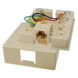 Vertical Cable 026-148IV 4 Conductor Modular Telephone Surface Jack Ivory (Pack of 100)