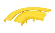 Panduit FRRASC4YL Split Cover Horizontal Right Angle 4 in. x 4 in. FiberRunner Yellow