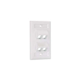 Panduit NK4VSFEI Netkey 1 Gang 4 Port Sloped Vertical Faceplate Ivory